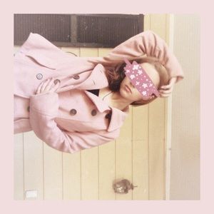 Pink Double Breasted Pea Coat